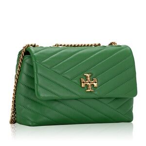 Kira Chevron Small Convertible Shoulder Bag Basil Green